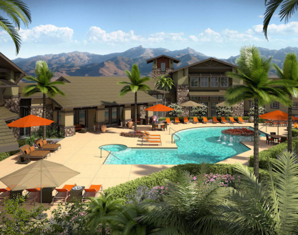 Jefferson at One Scottsdale pool area rendering