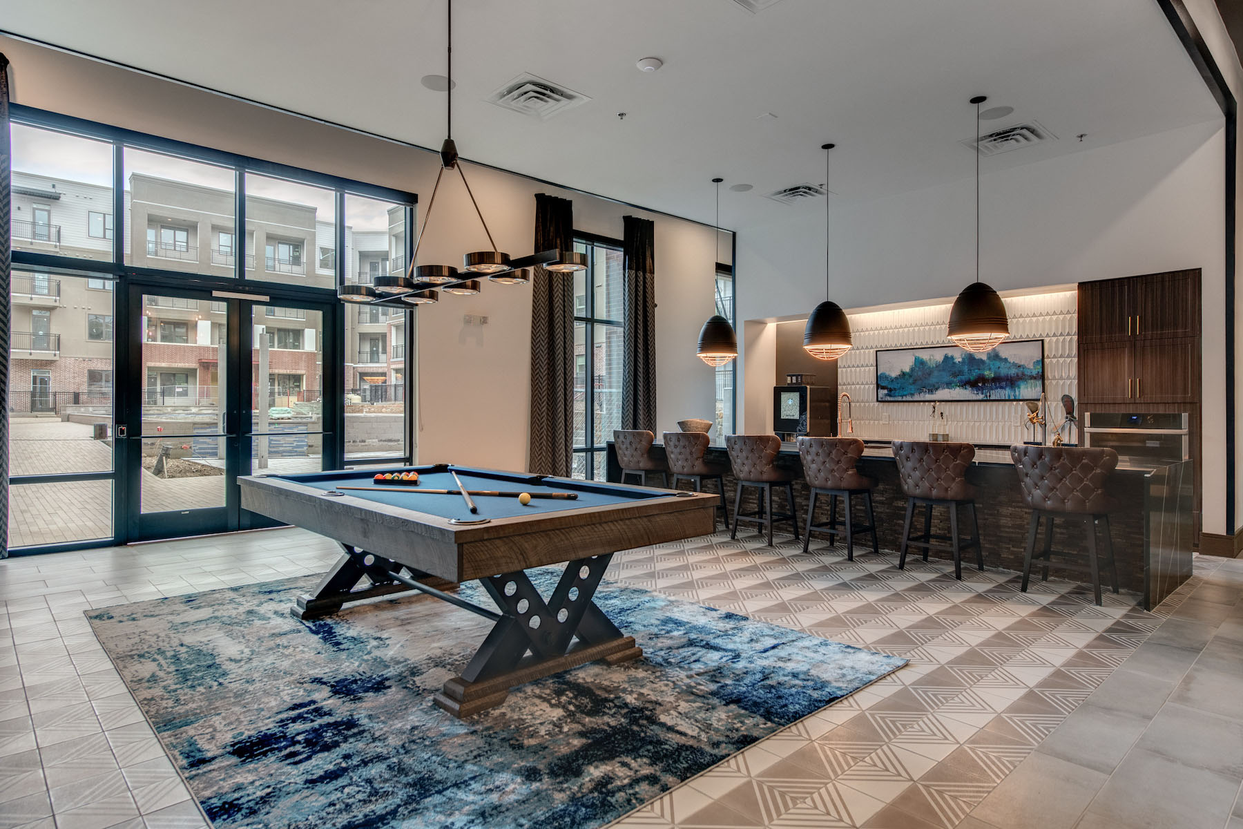 Jefferson Mockingbird clubhouse with pool table