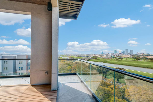 JPI property terrace with view of downtown Dallas